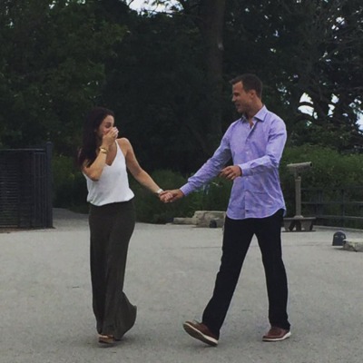 Jon Scheyer and Marcelle Provencial walked on the beach of Florida holding one another's hand.